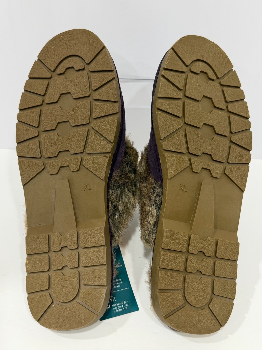 Sporto Jasmine 2 Purple Suede Faux Fur Clog Slippers Size XL (11-12)NWT - Picture 5 of 8
